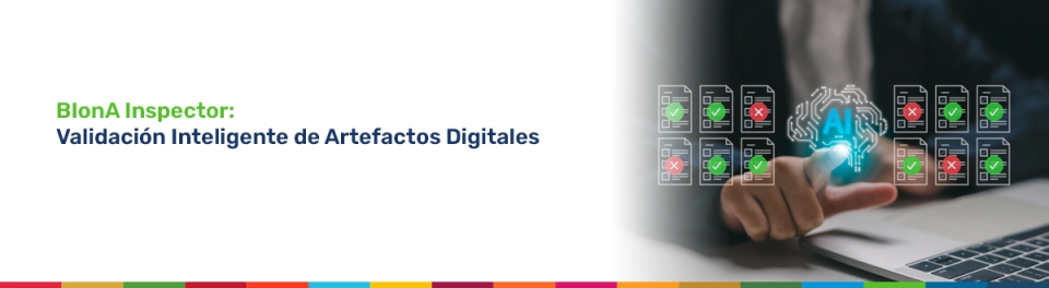 Mano de persona apuntando ícono de IA